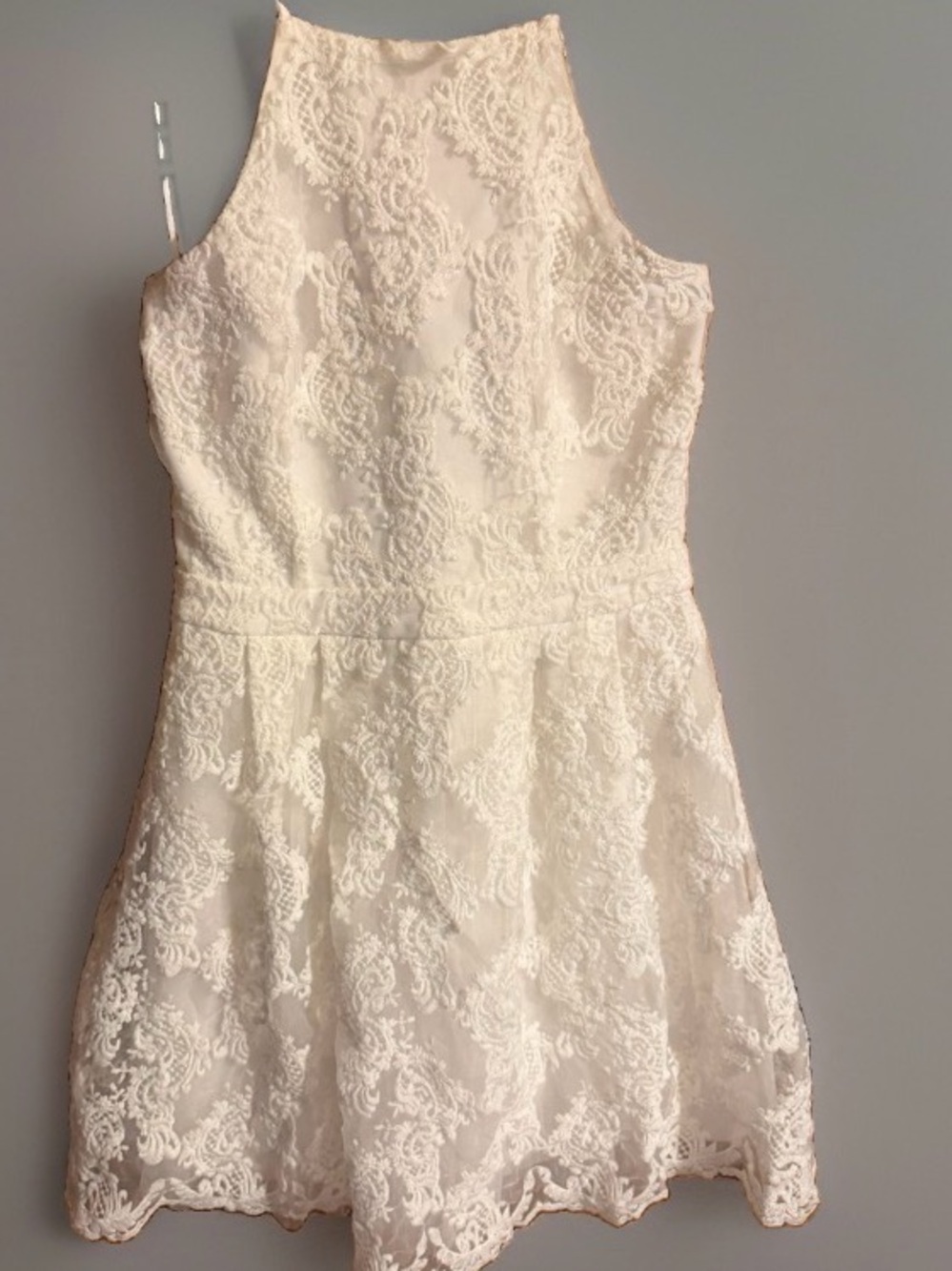 Chelsea & Violet Ivory Lace Fit & Flare Mini Dress Size S